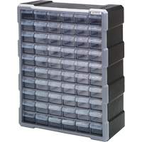 Armoire à tiroir, Plastique, 60 tiroirs, 15" x 6-1/4" x 18-3/4", Noir CG065 | Pronet Distribution