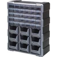 Armoire à tiroir, Plastique, 39 tiroirs, 15" x 6-1/4" x 18-3/4", Noir CG066 | Pronet Distribution