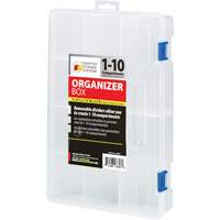 Boîte à compartiments en plastique, 7,75" la x 11,75" p x 2,2" h, 10 compartiments CG071 | Pronet Distribution