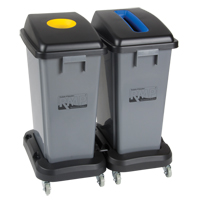 Socle roulant pour contenant à déchets & à recyclage, Polypropylène, Noir, Convient aux contenants  JH483 | Pronet Distribution