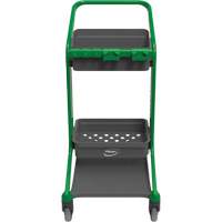 Chariot de nettoyage HyGo, 30,7" x 20,9" x 40,6", Plastique/Acier inoxydable, Vert JQ263 | Pronet Distribution