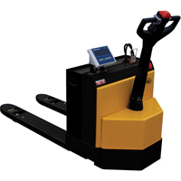 Fully Powered Electric Pallet Truck With  Scale, 4500 lbs. Cap., 48" L x 30.25" W LV538 | Pronet Distribution