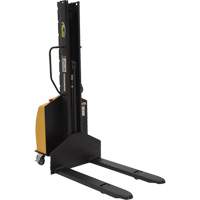 Narrow Mast Powered Lift Stacker, Electric Operated, 1000 lbs. Capacity, 63" Max Lift LV590 | Pronet Distribution