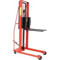 Hydraulic Fork Lift Stacker, Foot Pump Operated, 1000 lbs. Capacity, 56" Max Lift MH695 | Pronet Distribution