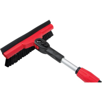 Snow Brush With Pivot Head, Telescopic, Rubber Squeegee Blade, 52" Long, Black/Red NJ144 | Pronet Distribution