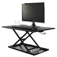Adjustable Stand-Up Desk, Desktop Unit, 15-3/4" H x 31-1/2" W x 22-1/2" D, Black OP563 | Pronet Distribution