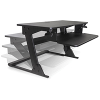 Goya™ Sit-Stand Workstation, Desktop Unit, 21" H x 35-2/5" W x 24" D, Black OP807 | Pronet Distribution