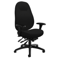 Chaise confortable à dos moyen, Polyester, Noir, Capacité 300 lb OP930 | Pronet Distribution