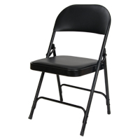 Chaise pliante rembourrée en vinyle, Acier, Noir, Capacité 300 lb OP962 | Pronet Distribution