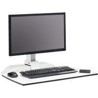 Soar™ Sit/Stand Electric Desk with Single Monitor Arm, Desktop Unit, 36" H x 27-3/4" W x 22" D, White OQ925 | Pronet Distribution