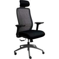 Chaise de bureau ajustable série Era<sup>MC</sup> avec appui-tête, Tissu/Mailles, Noir, Capacité 250 lb OQ968 | Pronet Distribution