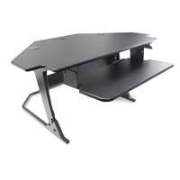 Goya™ Sit-Stand Corner Work Station, Desktop Unit, 20" H x 42" W x 37-4/5" D, Black OQ972 | Pronet Distribution
