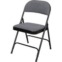 Deluxe Fabric Padded Folding Chair, Steel, Grey, 300 lbs. Weight Capacity OR434 | Pronet Distribution
