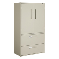 Multi-Stor Cabinet, Steel, 3 Shelves, 65-1/4" H x 36" W x 18" D, Beige OTE785 | Pronet Distribution