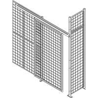 Porte à glissière robuste pour cloison en treillis métallique, 8' la x 8' h RN624 | Pronet Distribution