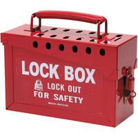 Portable Metal Lock Box, Red SAC639 | Pronet Distribution