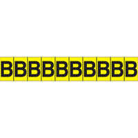 Repères adhésifs à lettres individuelles, B, 1" h, Noir sur jaune SC744 | Pronet Distribution