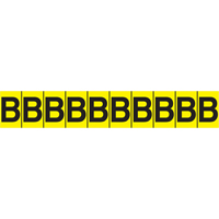Repères adhésifs à lettres individuelles, E, 1" h, Noir sur jaune SC747 | Pronet Distribution