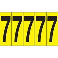 Repères adhésifs à chiffres individuels, 7, 3-7/8" h, Noir sur jaune SC848 | Pronet Distribution