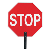Panneau de signalisation « Stop », 18" x 18", Plastique, Anglais avec pictogramme SEI474 | Pronet Distribution