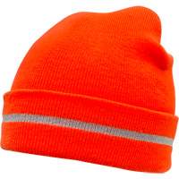 Bonnet en tricot haute visibilité avec bande réfléchissante, Orange haute visibilité, Acrylique SGI135 | Pronet Distribution