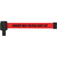 Cassette de bannière PLUS, Danger High Voltage Keep Out, 15', Ruban Rouge SGL009 | Pronet Distribution