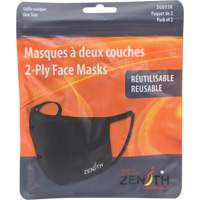 Masques réutilisable à deux couches, Polyester, Noir SGU558 | Pronet Distribution
