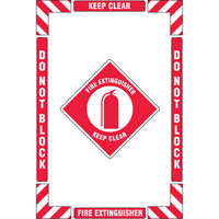 Trousse de marquage du sol «?Fire Extinguisher?» (extincteur), Adhésif, Anglais avec pictogramme SGY030 | Pronet Distribution