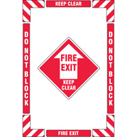 Trousse de marquage du sol «?Fire Exit?» (sortie de secours), Adhésif, Anglais avec pictogramme SGY031 | Pronet Distribution