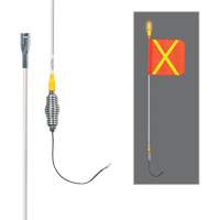 All-Weather Super-Duty Warning Whips with Constant LED Light, Spring Mount, 3' High, Orange with Reflective X SGY855 | Pronet Distribution