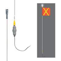 All-Weather Super-Duty Warning Whips with Constant LED Light, Spring Mount, 5' High, Orange with Reflective X SGY857 | Pronet Distribution
