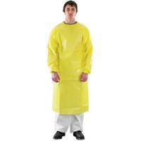 AlphaTec<sup>®</sup> 3000 Apron with Ultrasonically Welded Sleeves, Yellow SHG458 | Pronet Distribution
