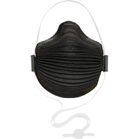 Masques jetables AirWave série M noirs avec SmartStrap<sup>MD</sup> et embout nasal, N95, Certifié NIOSH, Petit SHH515 | Pronet Distribution