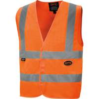 Veste de sécurité haute visibilité en tricot chaîne, Orange haute visibilité, Petit, Polyester, CSA Z96 classe 2 - niveau 2 SHI011 | Pronet Distribution