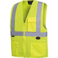 Safety Vest with 2" Tape, High Visibility Lime-Yellow, 4X-Large, Polyester, CSA Z96 Class 2 - Level 2 SHI027 | Pronet Distribution