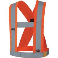 Bretelles ajustables de sécurité haute visibilité de 4" de largeur, CSA Z96 classe 1, Orange haute visibilité, Couleur réfléchissante Argent, Taille unique SHI029 | Pronet Distribution