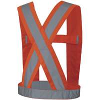 High-Visibility 4" Wide Adjustable Safety Sash, CSA Z96 Class 1, High Visibility Orange, Silver Reflective Colour, One Size SHI029 | Pronet Distribution