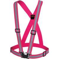 High-Visibility Adjustable Safety Sash, Pink, Silver Reflective Colour, One Size SHI032 | Pronet Distribution