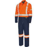FR-Tech<sup>®</sup> 2-Tone Safety Coverall, Size 40, Navy Blue/Orange, 10 cal/cm² SHI224 | Pronet Distribution