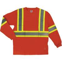 Long Sleeve Safety T-Shirt, Cotton, X-Small, High Visibility Orange SHI995 | Pronet Distribution
