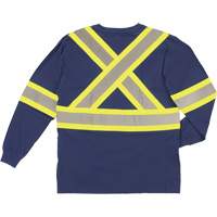 Long Sleeve Safety T-Shirt, Cotton, X-Small, Navy Blue SHJ014 | Pronet Distribution