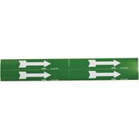 Marqueurs de tuyau avec flèches, Autocollant, 1-1/8" h x 7" la, Blanc/vert SI733 | Pronet Distribution