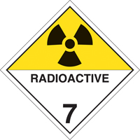 Plaque-étiquette TMD matières radioactives, Carton SJ385 | Pronet Distribution