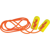 Bouchons d'oreilles éclat néon jaune E-A-Rsoft, Vrac - Sac en poly, Avec cordon SJ428 | Pronet Distribution