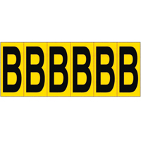 Repères adhésifs à lettres individuelles, B, 2-15/16" h, Noir sur jaune SR591 | Pronet Distribution