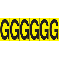 Repères adhésifs à lettres individuelles, G, 2-15/16" h, Noir sur jaune SR596 | Pronet Distribution
