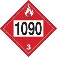Plaque-étiquette TMD 1090 pour liquide inflammable acétone, Plastique SS824 | Pronet Distribution