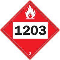 Plaque-étiquette TMD 1203 pour liquide inflammable essence & essence-alcohol, Vinyle adhésif SS827 | Pronet Distribution