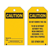 Accident Prevention Tags, Polyester, 3" W x 5-3/4" H, English SX826 | Pronet Distribution