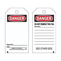 Accident Prevention Tags, Polyester, 3" W x 5-3/4" H, English SX827 | Pronet Distribution